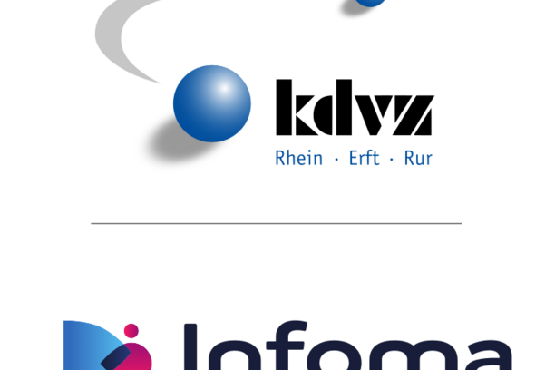 Logos der kdvz Rhein-Erft-Rur und der Infoma